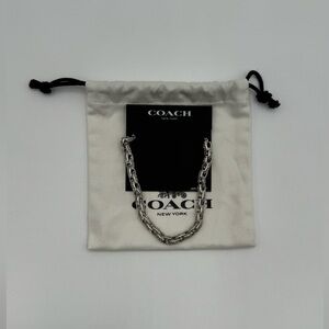 Coach Women’s Pavé Signature Link Collection Necklace 16”-18” NWT